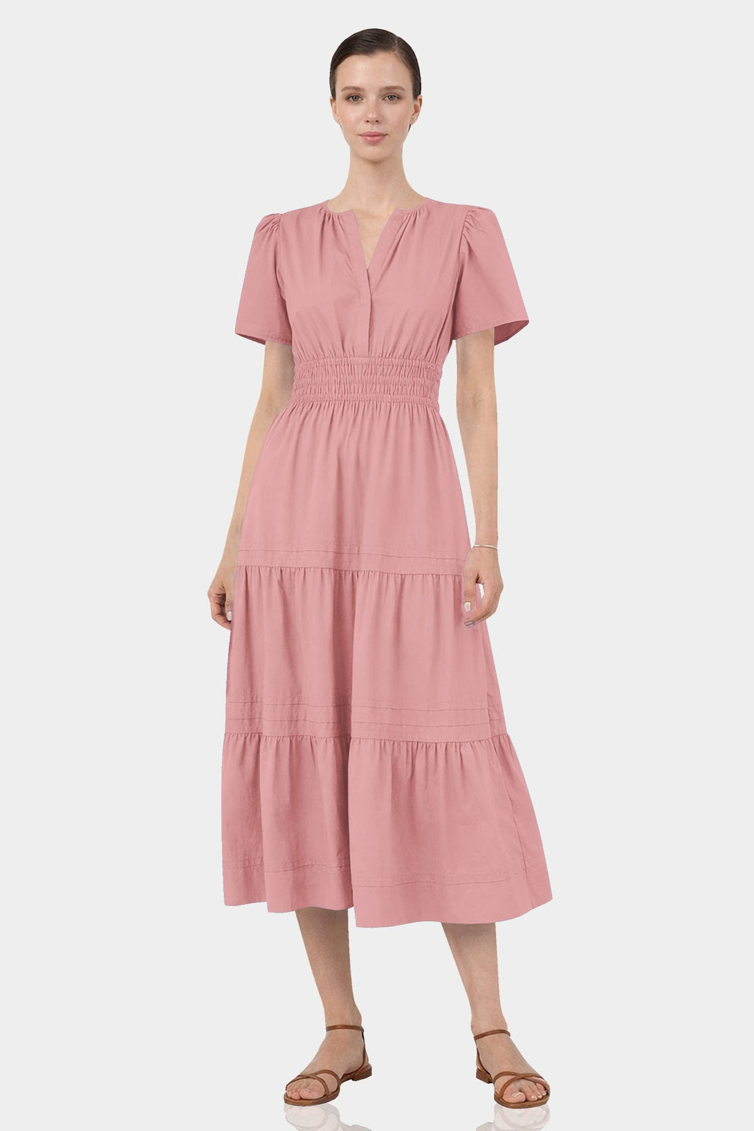 midi dress travel Travel Dress Round Trip - Solid Color