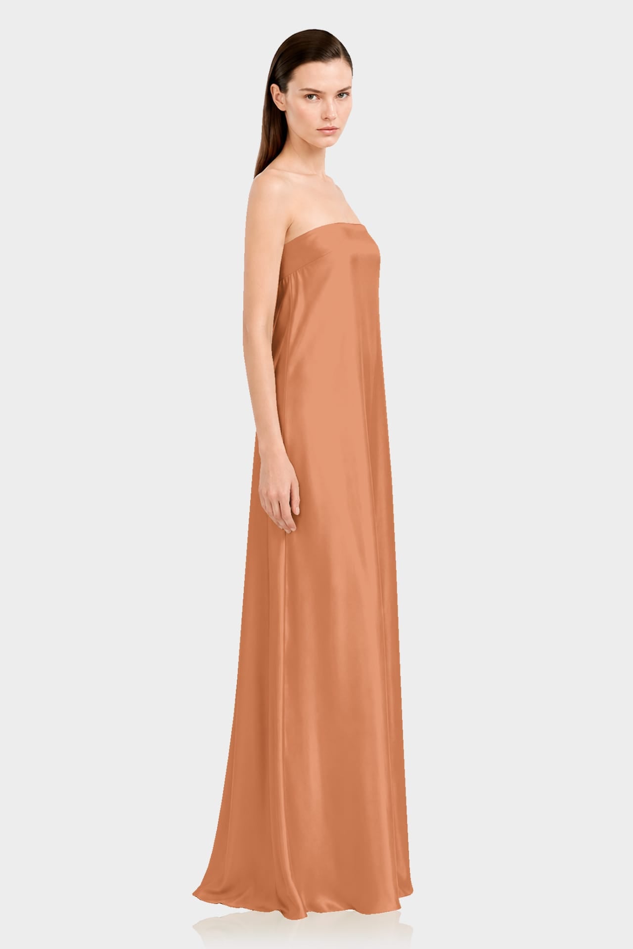 Cinnamon Satin Bridesmaid Dress
