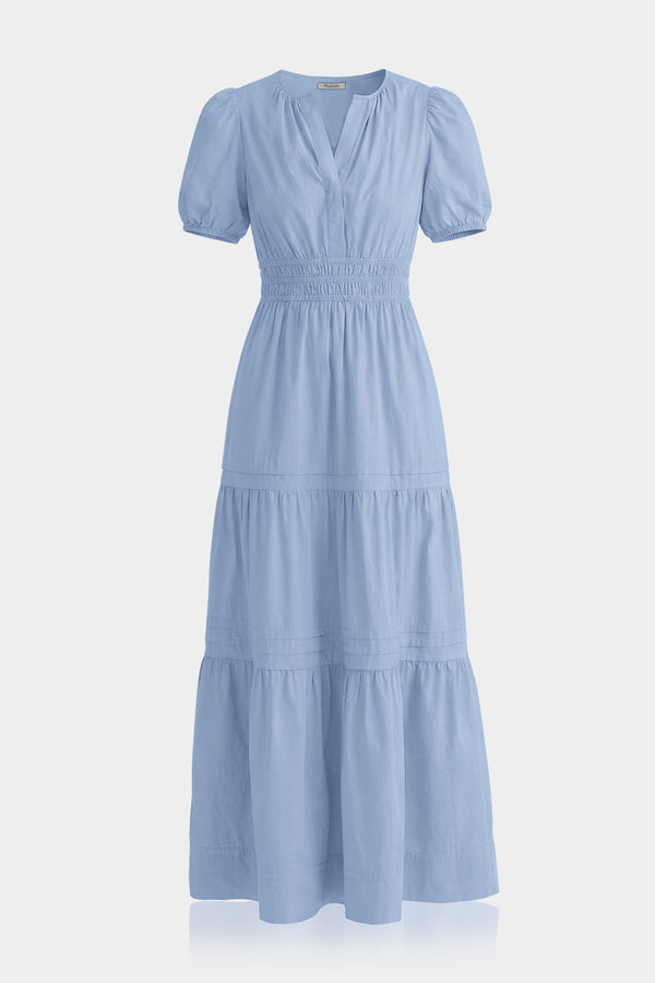 women long summer dress cotton 2022 Dresses for Maxi Summer Mid-Length Dress Short Sleeve V-Neck Solid Color Linen Dress 3/4th sleeves and ankle length with tier is flowy and makes it easy to wear for long hours Cotton Linen Dress for Women