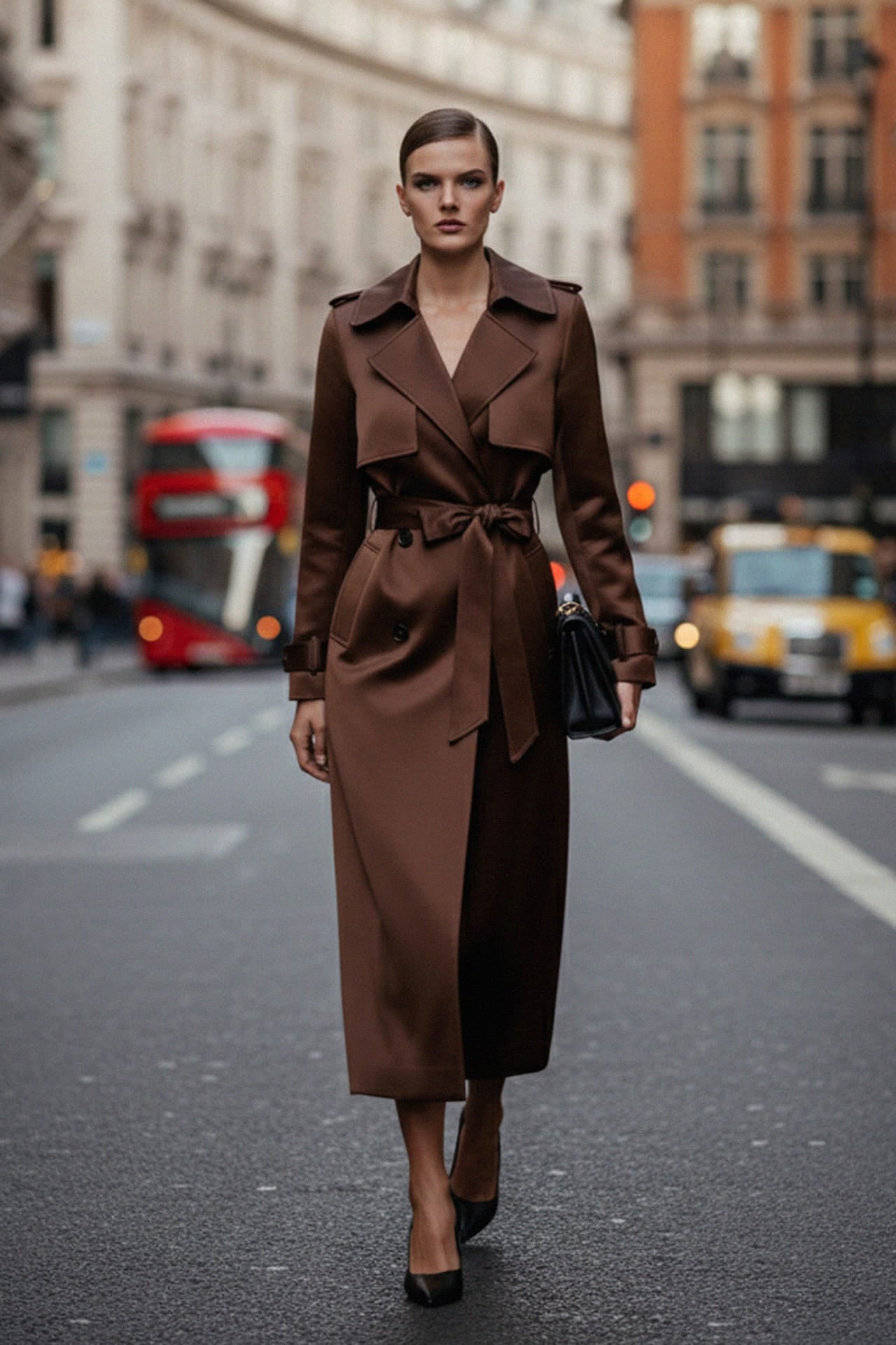 Elevated Satin Trench Coat | Luxurious Outerwear with a High-Shine