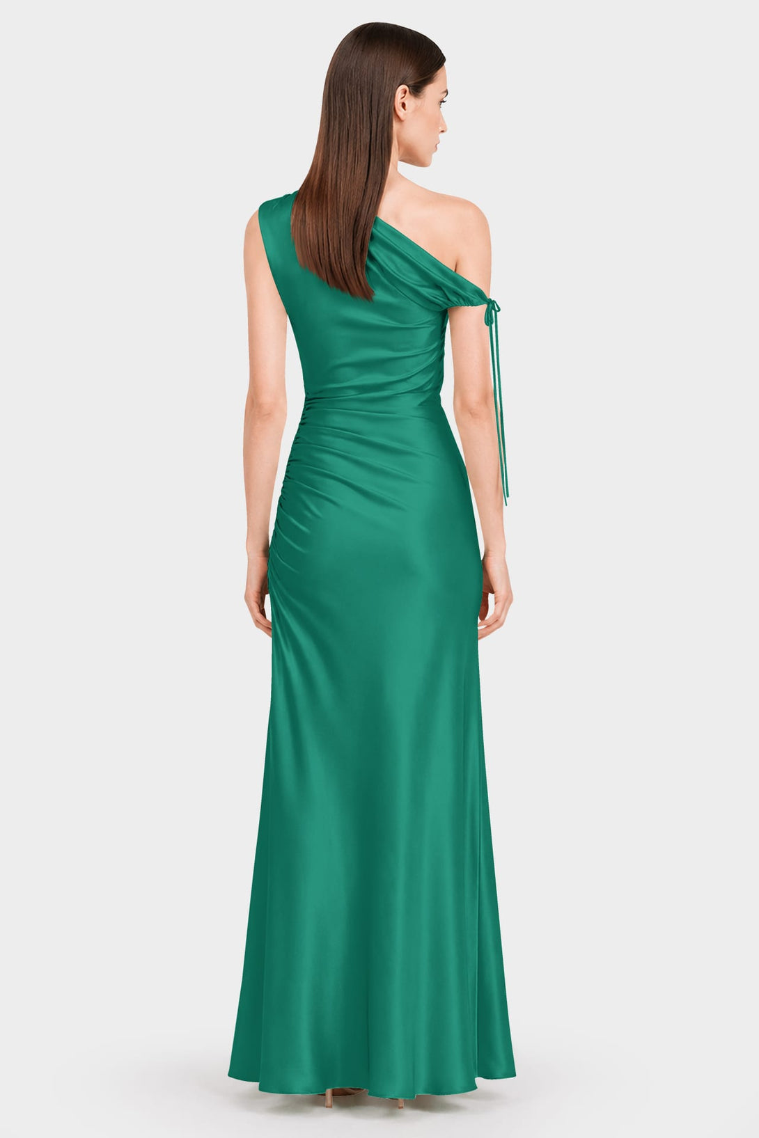 emerald green maxi dress for weddings One Shoulder Satin – Shahida Parides HOTSUMMER