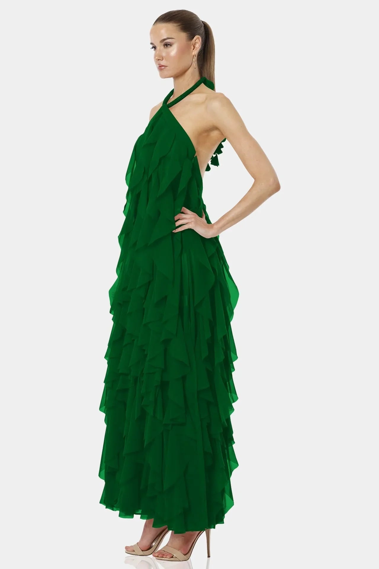 Green Ruffle Dress | Tiered Ruffle Dress | Long Maxi Dress