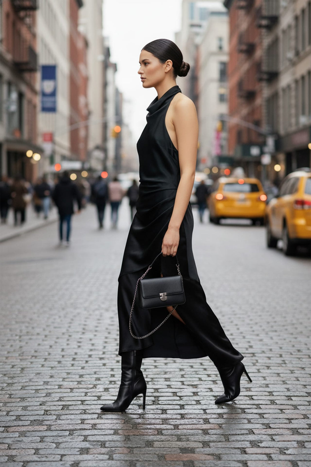 Asymmetric Black Bodycon Halter Dress | Evening Wear - Shahida Parides Asymmetric Black Bodycon Halter Dress | Evening Wear - Shahida Parides