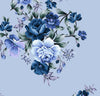 Midnight Blue Floral Satin Wrap Maxi Dress for Wedding Guests & Garden Parties