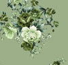 Sage Green Floral Satin V-Neck Maxi Wrap Dress for Garden Parties & Resort Wear
