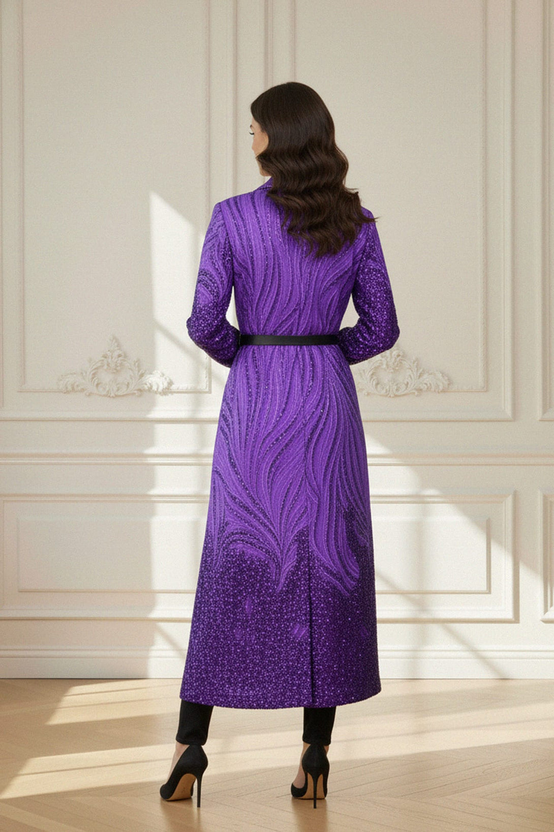 Women’s party coat, Elegant long coat, Shahida,