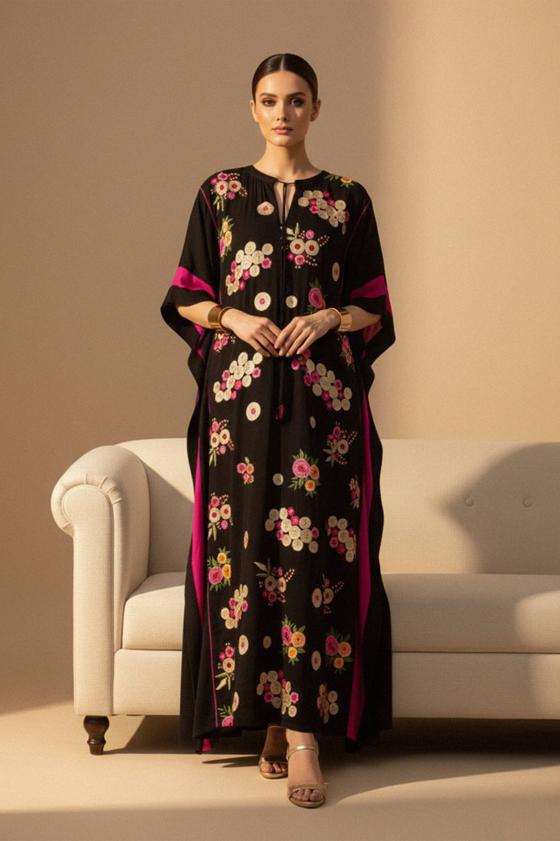 Luxury kaftan fashion for women,
Designer kaftan robes,
Couture kaftans in Dubai,
Shahida,