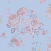 Shasi Dusty Blue Satin V-Neck Floral Bridesmaid Dress with Flutter Sleeves- Beach Bridal Dress