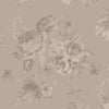 Shasi Taupe Floral Bridesmaid Deep-V Flutter-Sleeve Satin A-Line Gown- Summer Wedding Dress