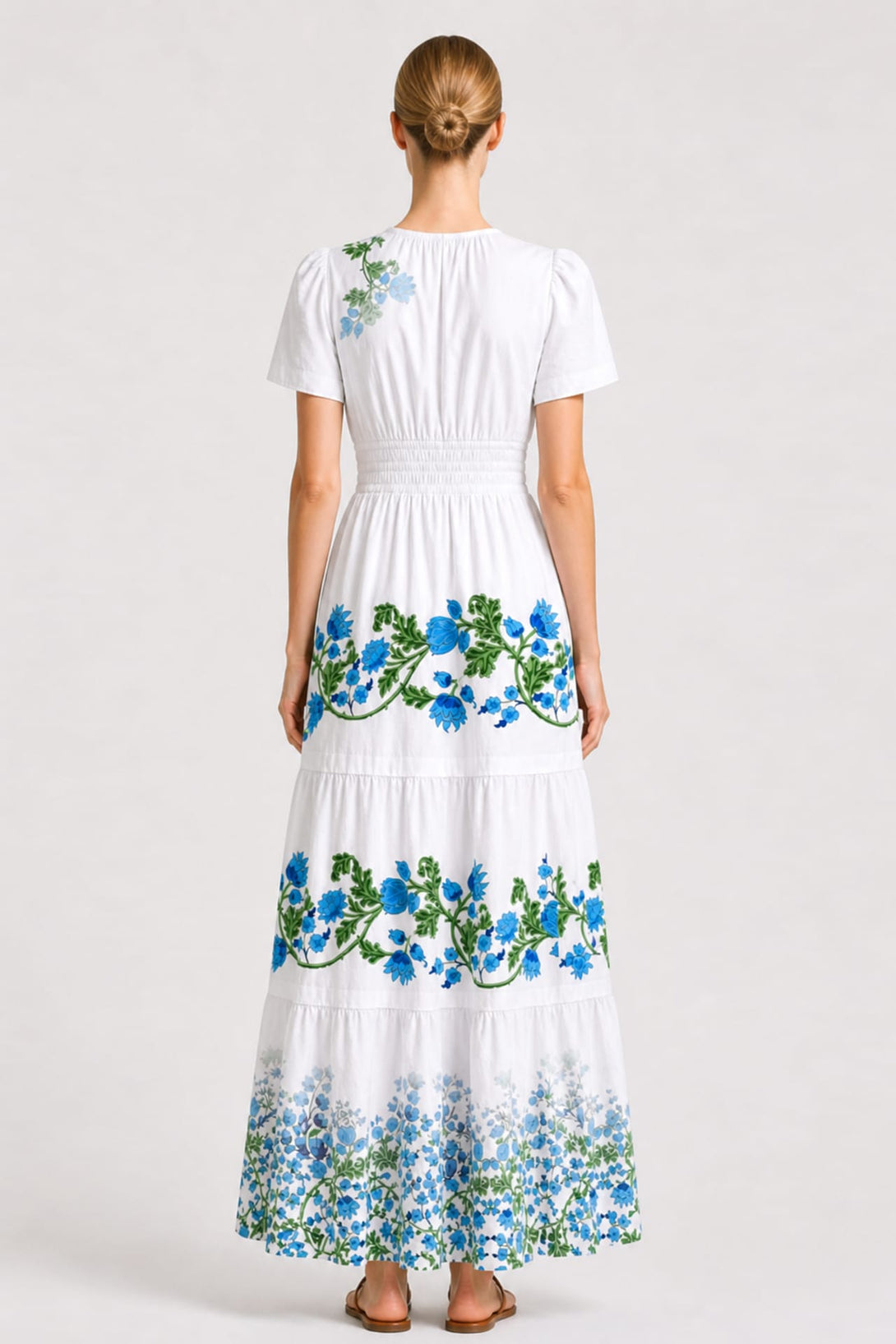 blue and white vacation dress Standard / S Floral Resort Maxi kate spade new york Lacemade Size:XLG Product code