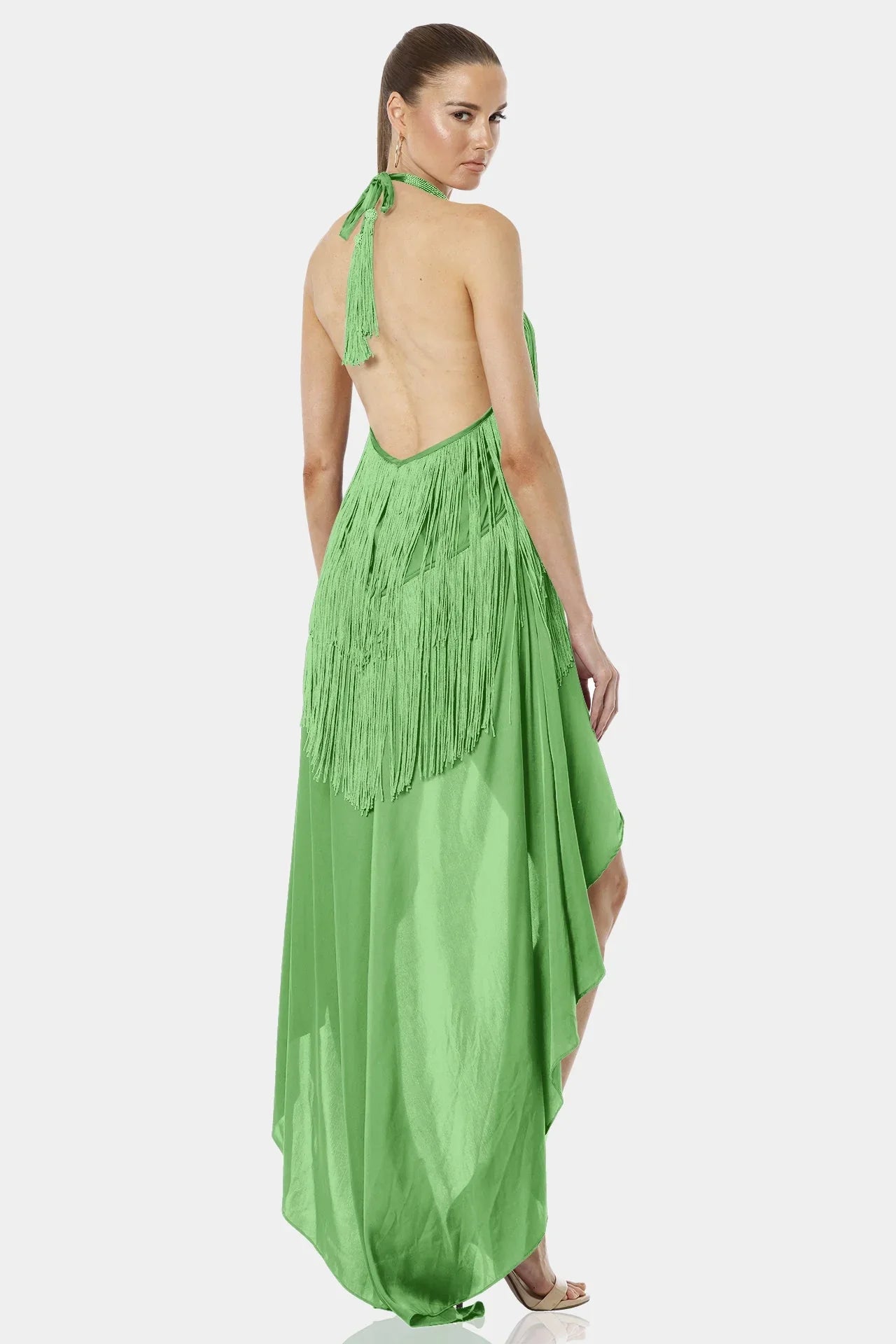 Halter Dress Summer | Fringe Halter Dress | Mint Green Dress