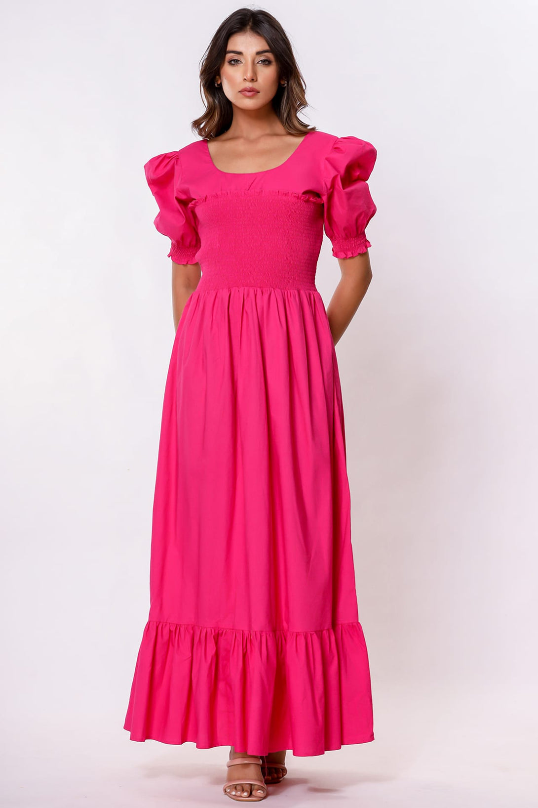 fuschia pink bridesmaid dress Magenta dress Fuchsia satin dress Hot pink bridesmaid's Midi dress ties Midi bright pink dress Wedding guest dress Alexa dress