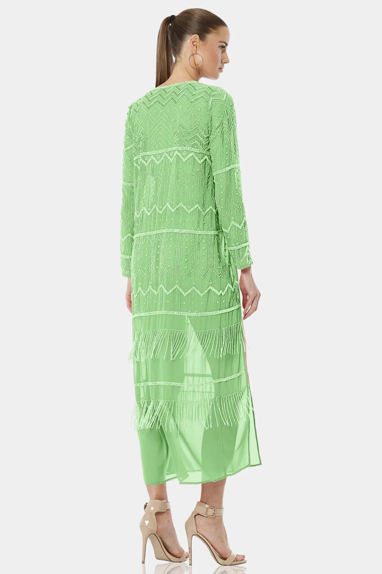 Long Sequin Dress | Embellished Dress | High Split Dress