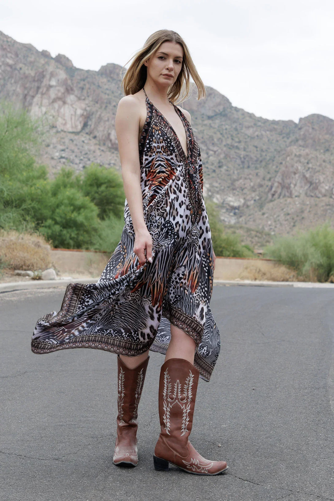 Shahida Parides - Long Maxi Dress | Animal Print Dress