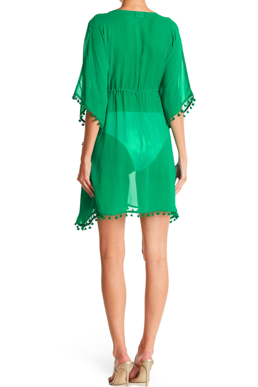 "green swimsuit cover up" "Shahida Parides" "sheer bikini cover up" "caftan swim cover up"
