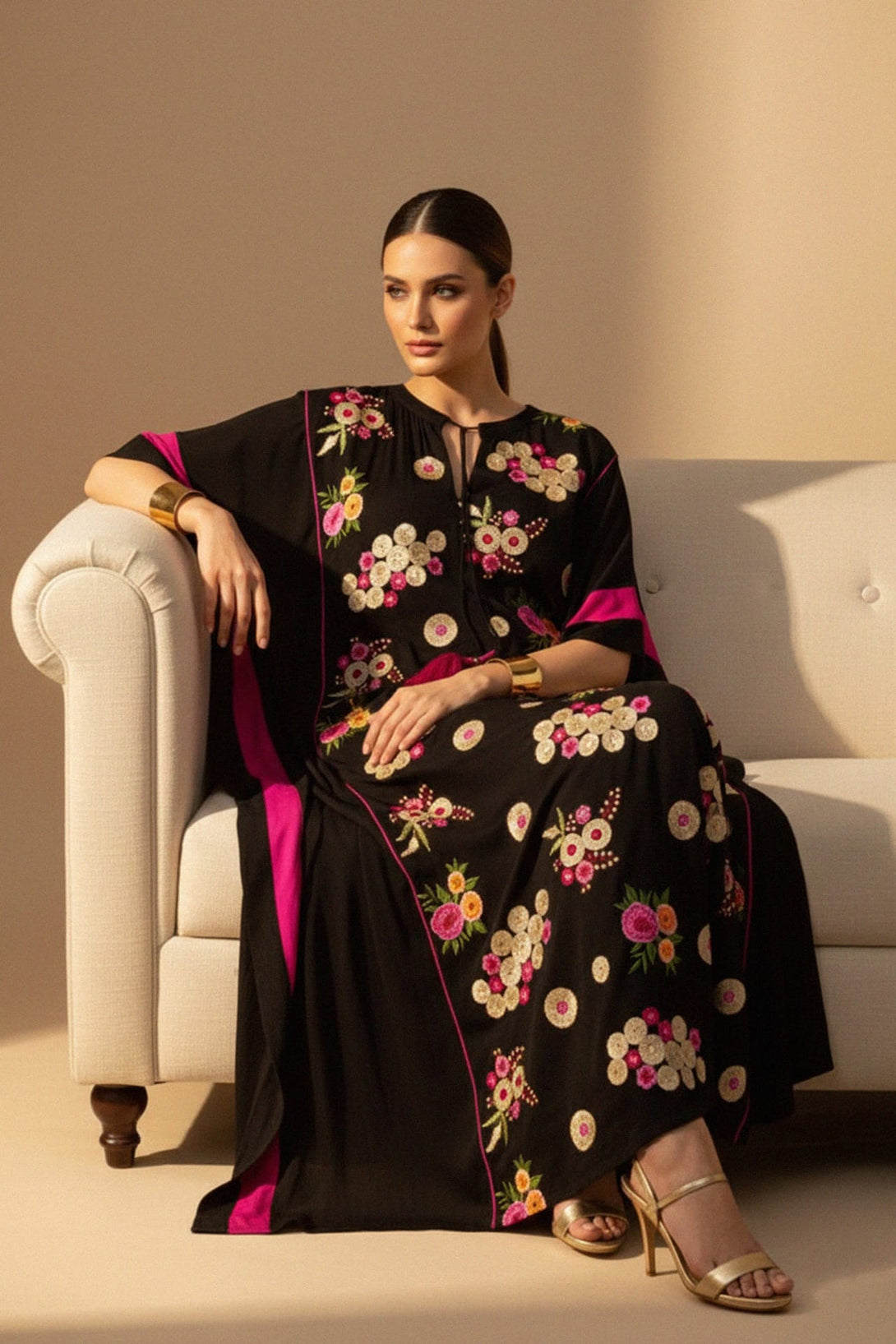 Fashion-forward kaftans for women,
Kaftan gowns, Shahida,
Evening kaftan dresses,