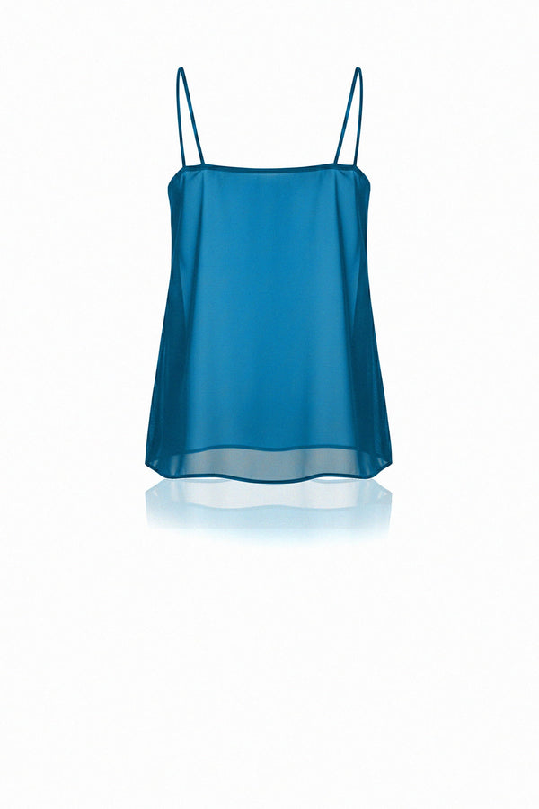 Women’s Cerulean Blue Sheer Organza Camisole | Vela Top – Shahida Parides