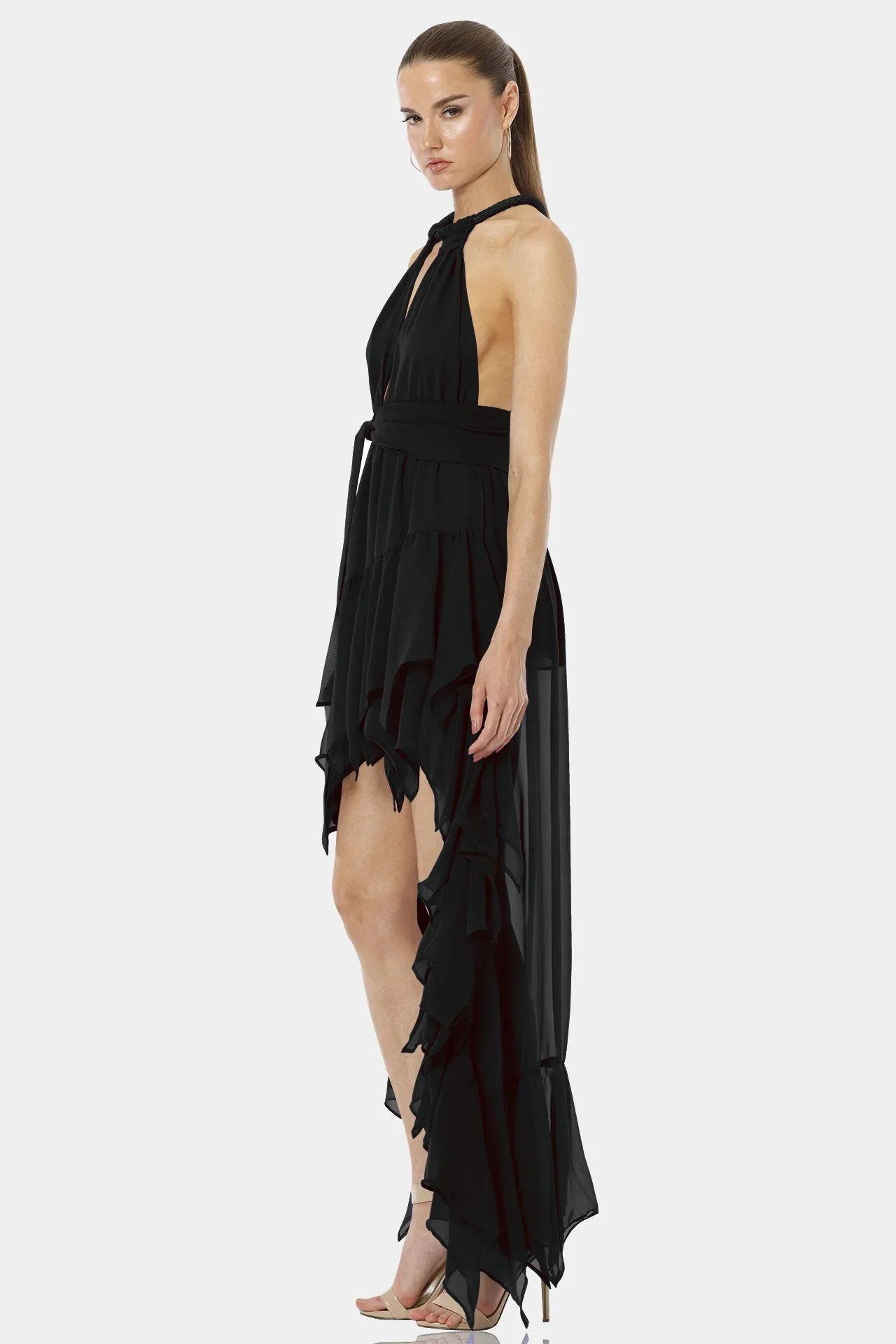 Ruffle Maxi Dress | High Low Maxi Dress
