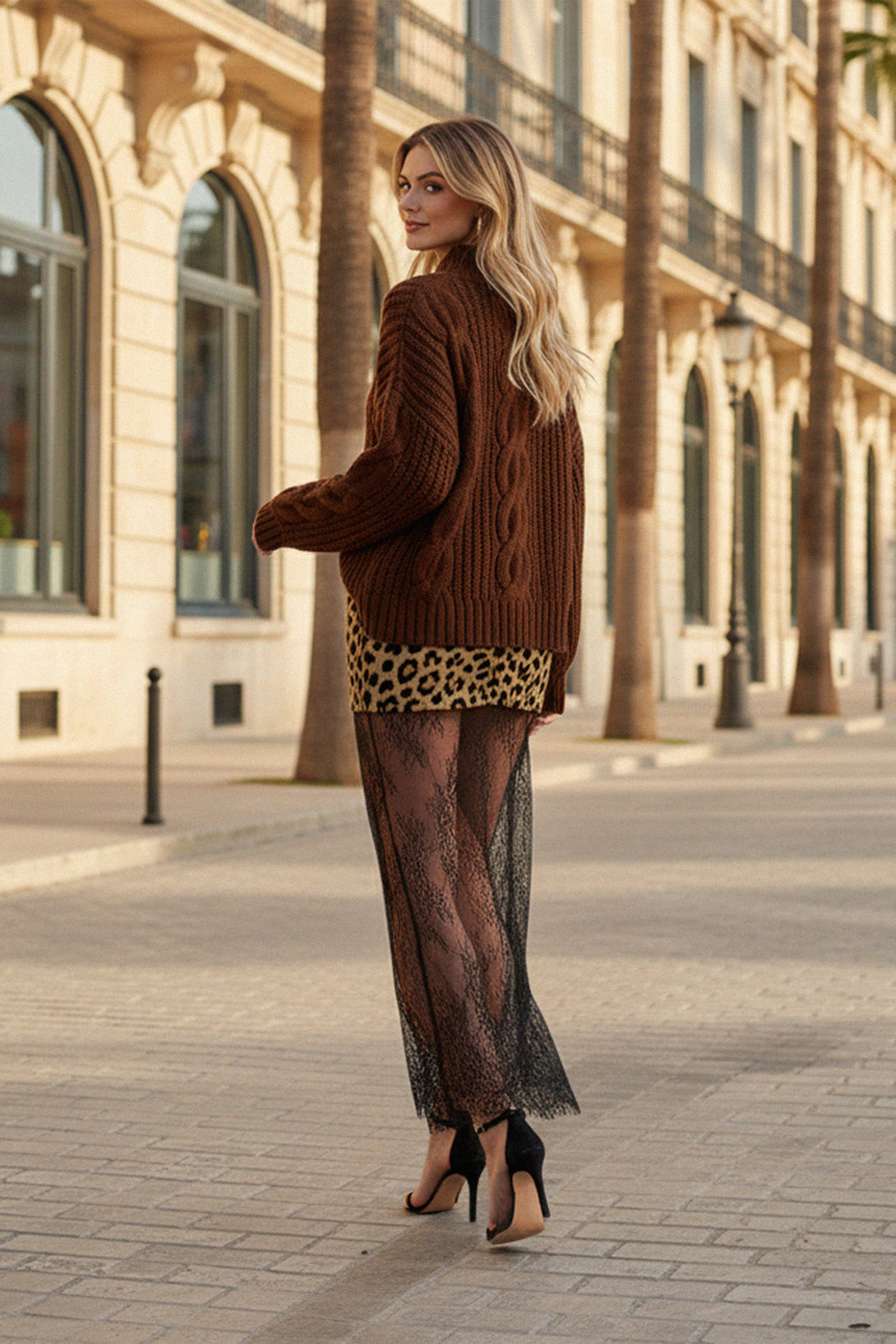 Shahida, High waist lace skirt with maxi length, Romantic full-length lace skirt,