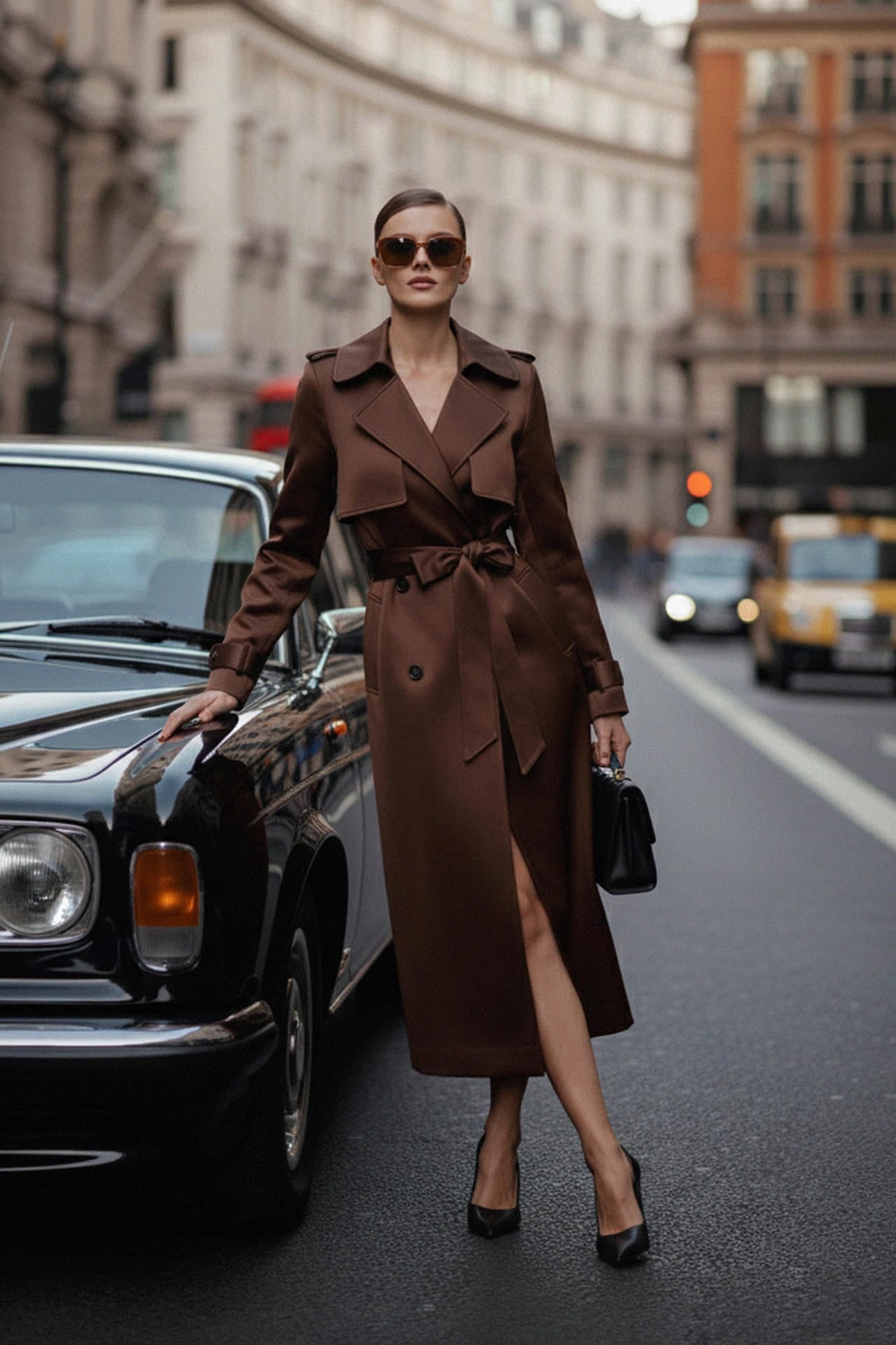 Elevated Satin Trench Coat | Luxurious Outerwear with a High-Shine