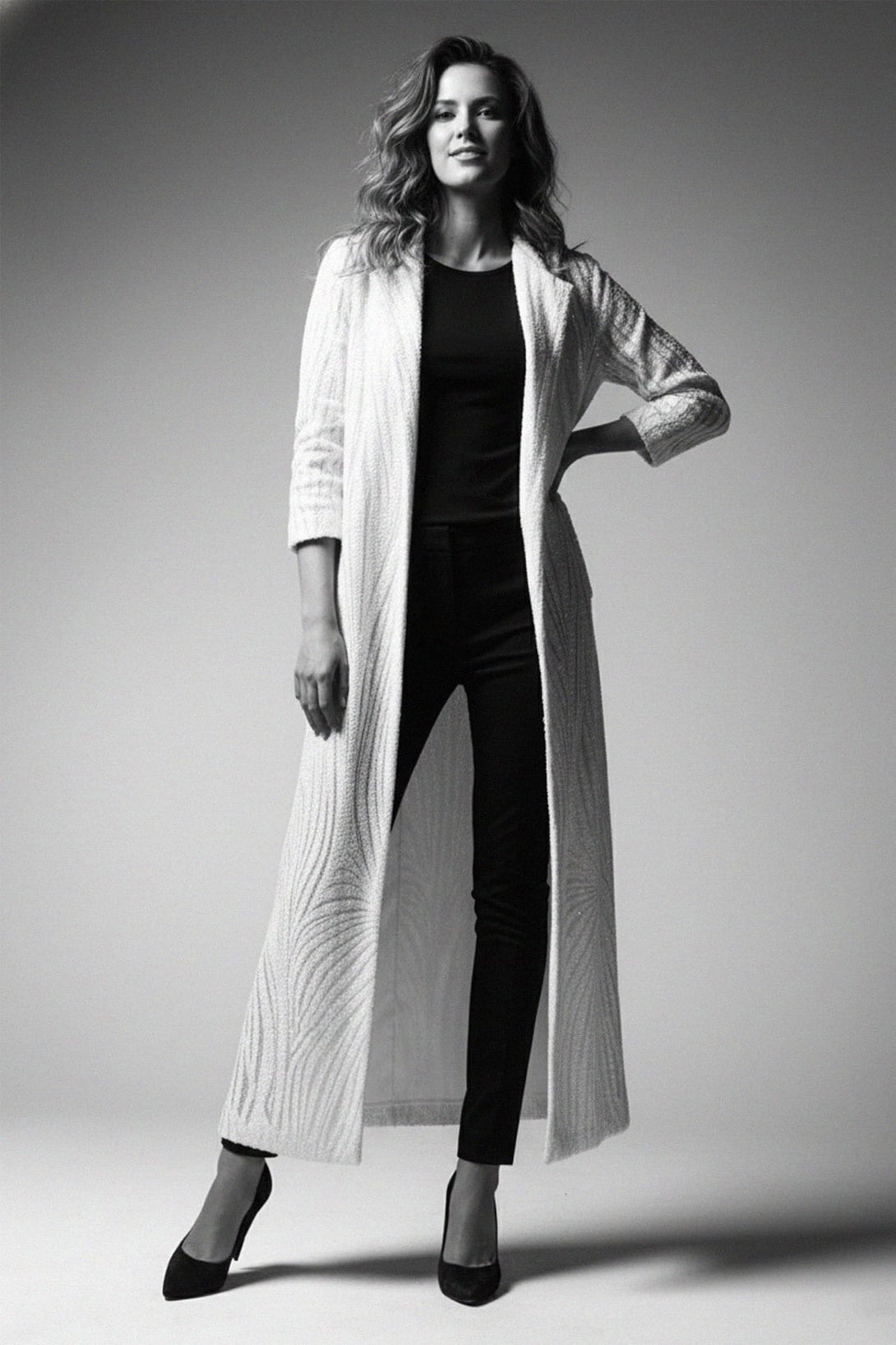 Shahida, Luxury sequin coat,
Luxe statement outerwear,