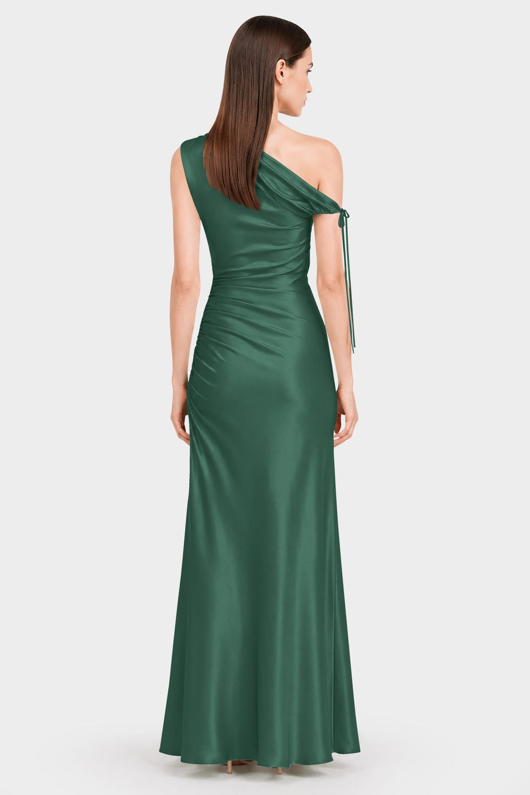 hunter green bridesmaid dresses One Shoulder Satin Evening Gown – Shahida Parides PRE RESORT 25 NOV .COM The velvet fabric drapes Color:Dusty Plum Embellished Structured A-Line Mini