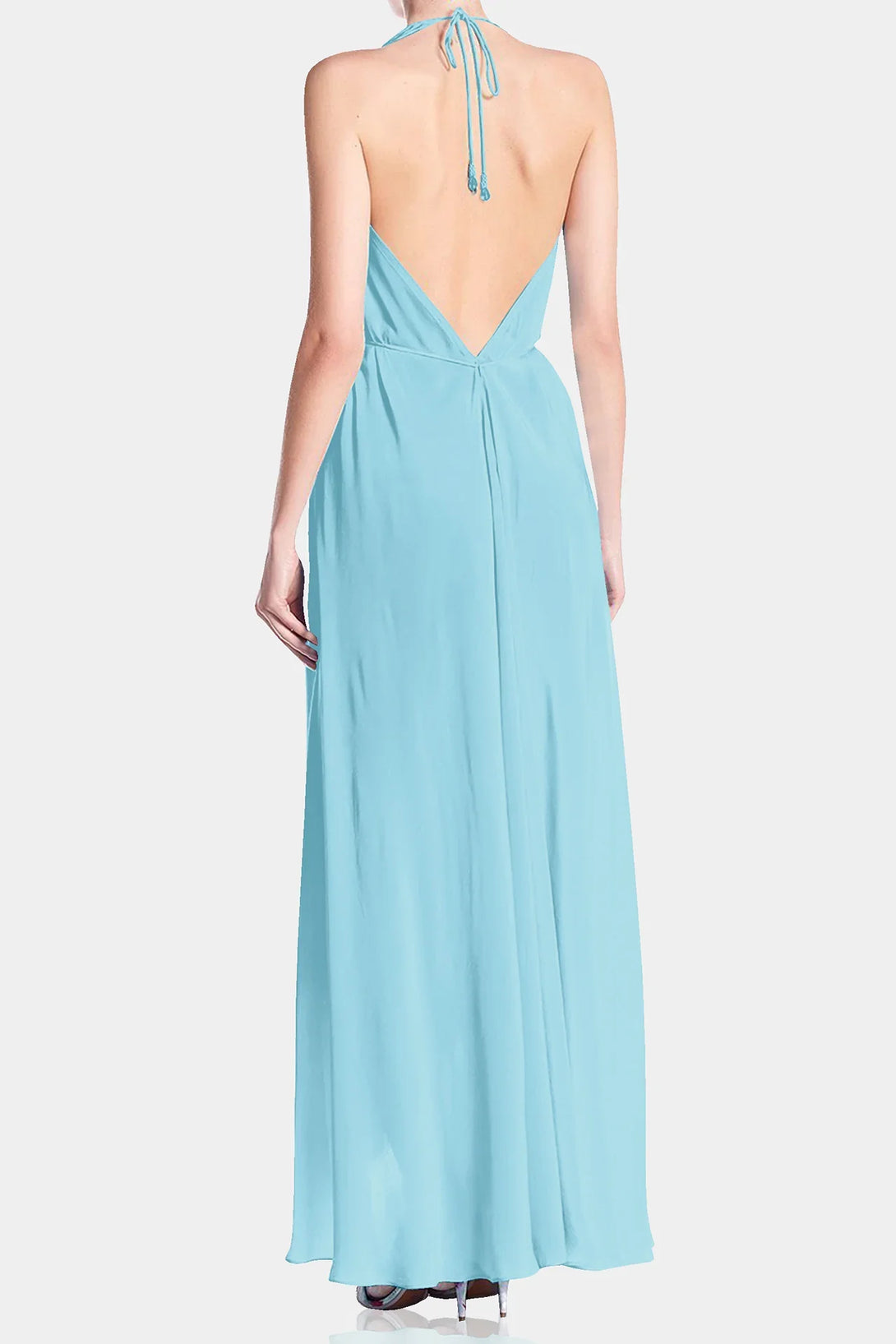 Ice Blue Formal Maxi Scarf Dress