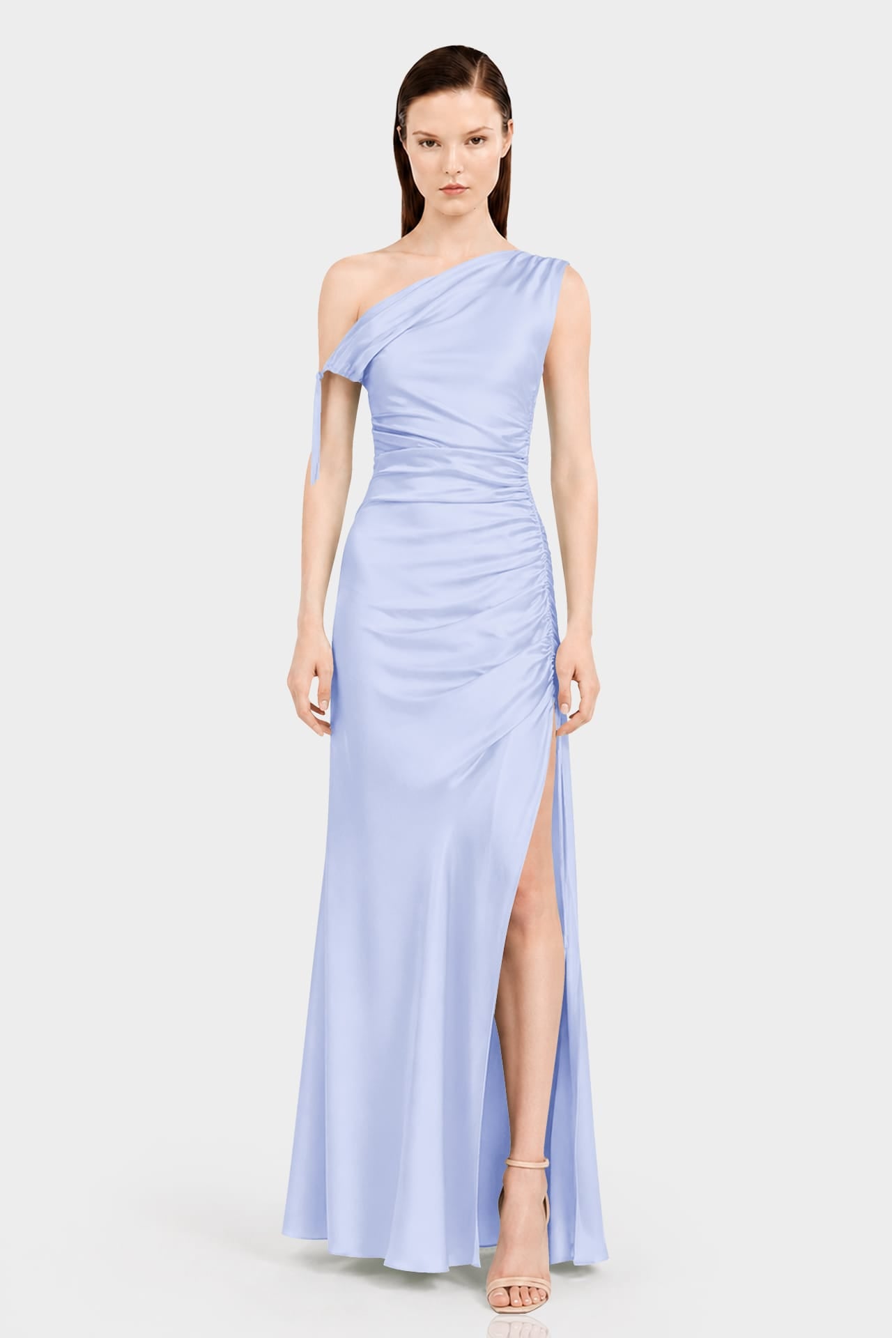 icy blue satin dress Hold Me Satin Backless Maxi Dress Ice Blue