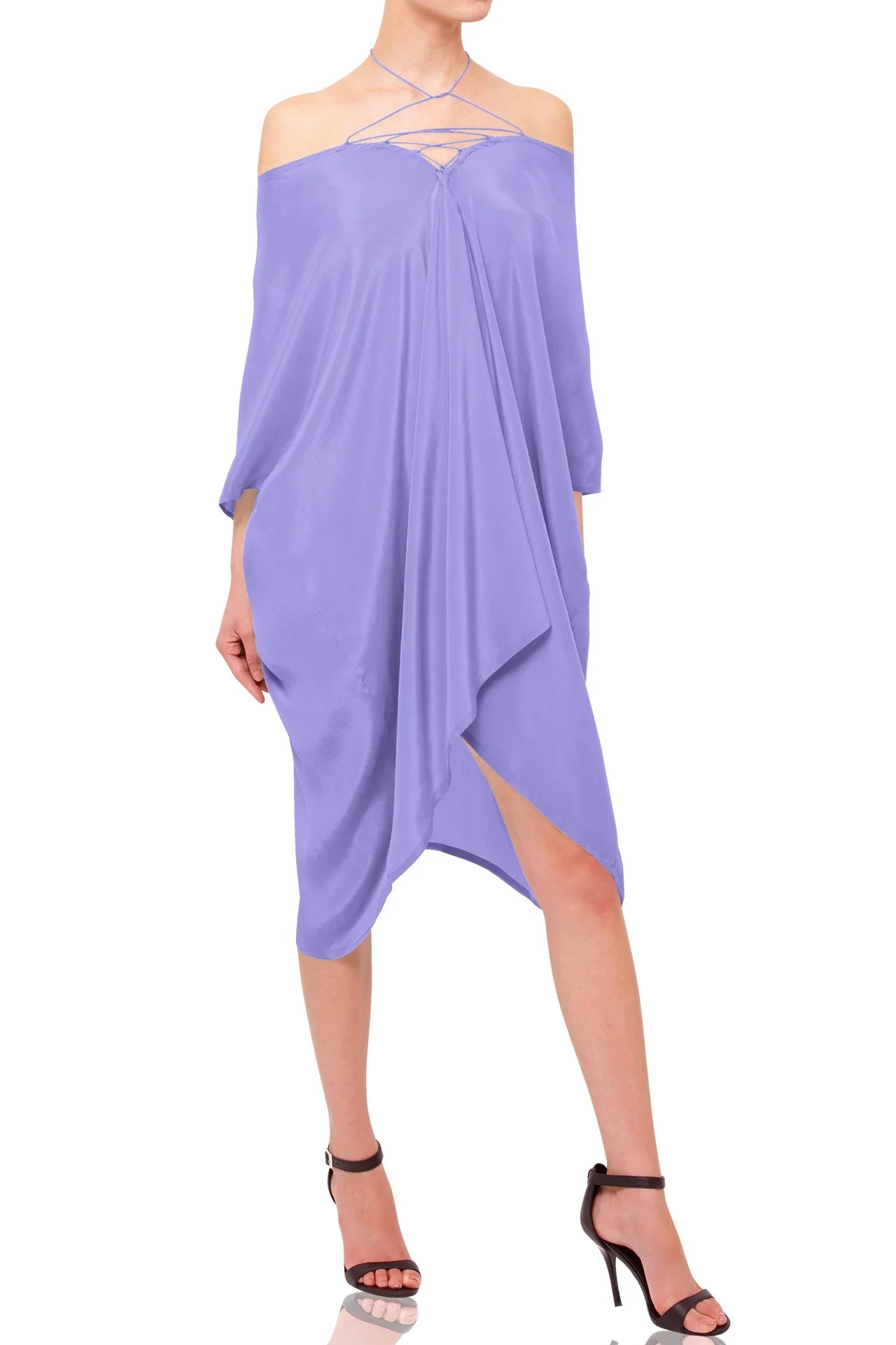 Veri Peri Short Kaftan Dress – Deep V-Neck Kaftan Midi | Beachwear, Tunic & Lounge Clothing