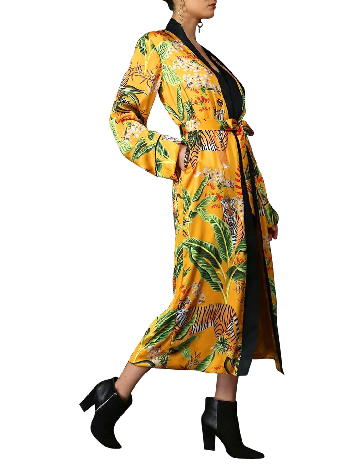 womens long kimono robe, silk kimono robe womens, cute kimonos, Kyle X Shahida, long kimono silk robe