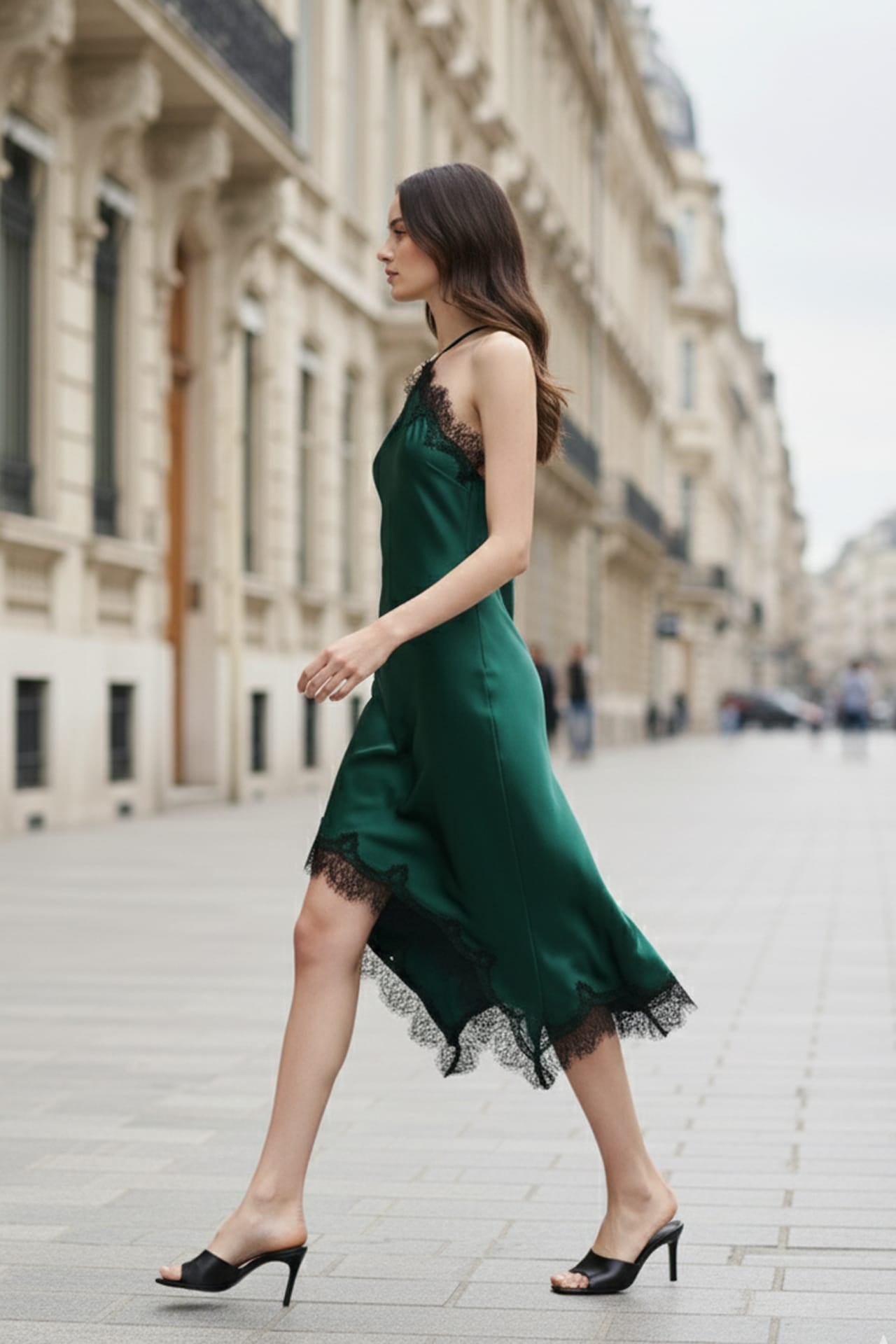 Lace Trim Midi Slip Dress | Modern Satin Elegance - Shahida Medium Lace Trim Midi Slip Dress | Modern Satin Elegance - Shahida Medium