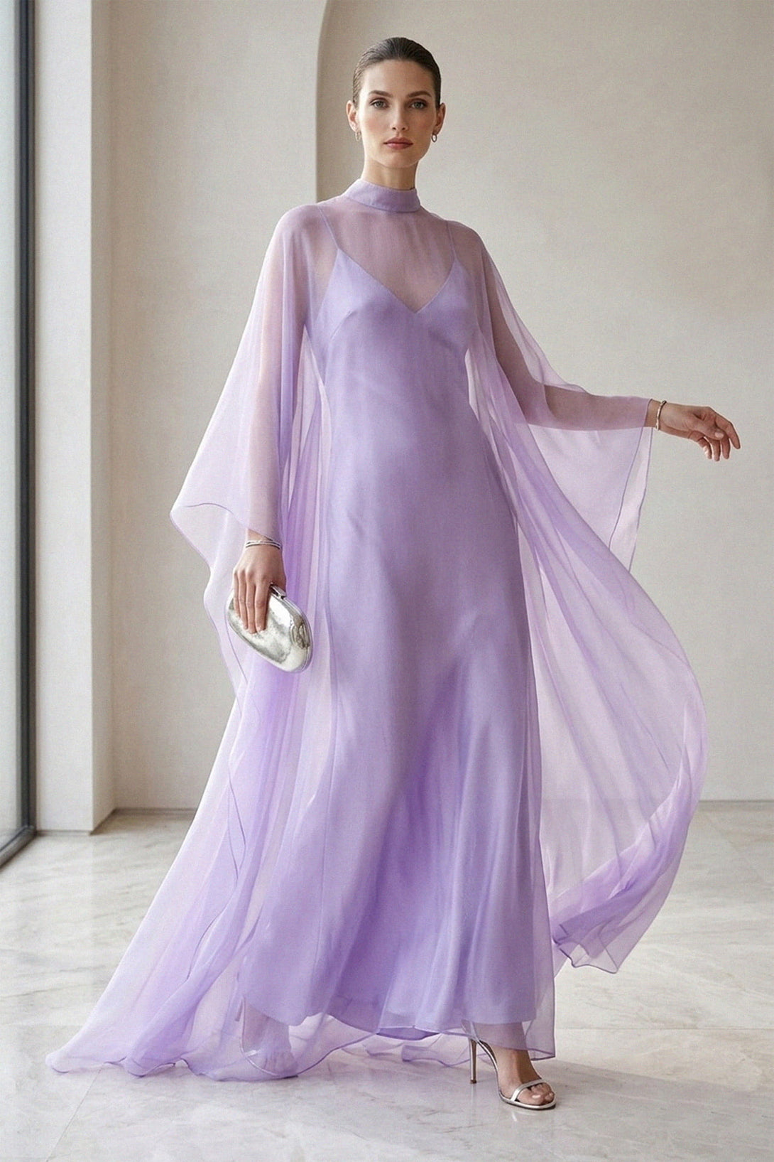 Lavender Sheer Organza Maxi Dress Lavender Sheer Organza Maxi Dress