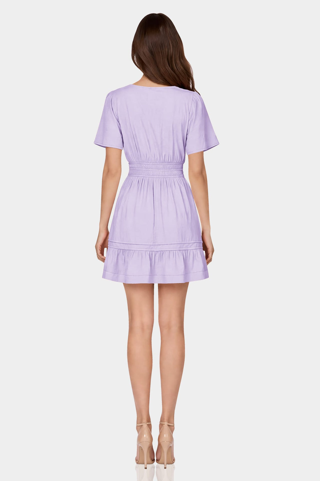 short sleeve lavender dress Lilla Cavallo | Lilac Short Sleeve Maxi Dress