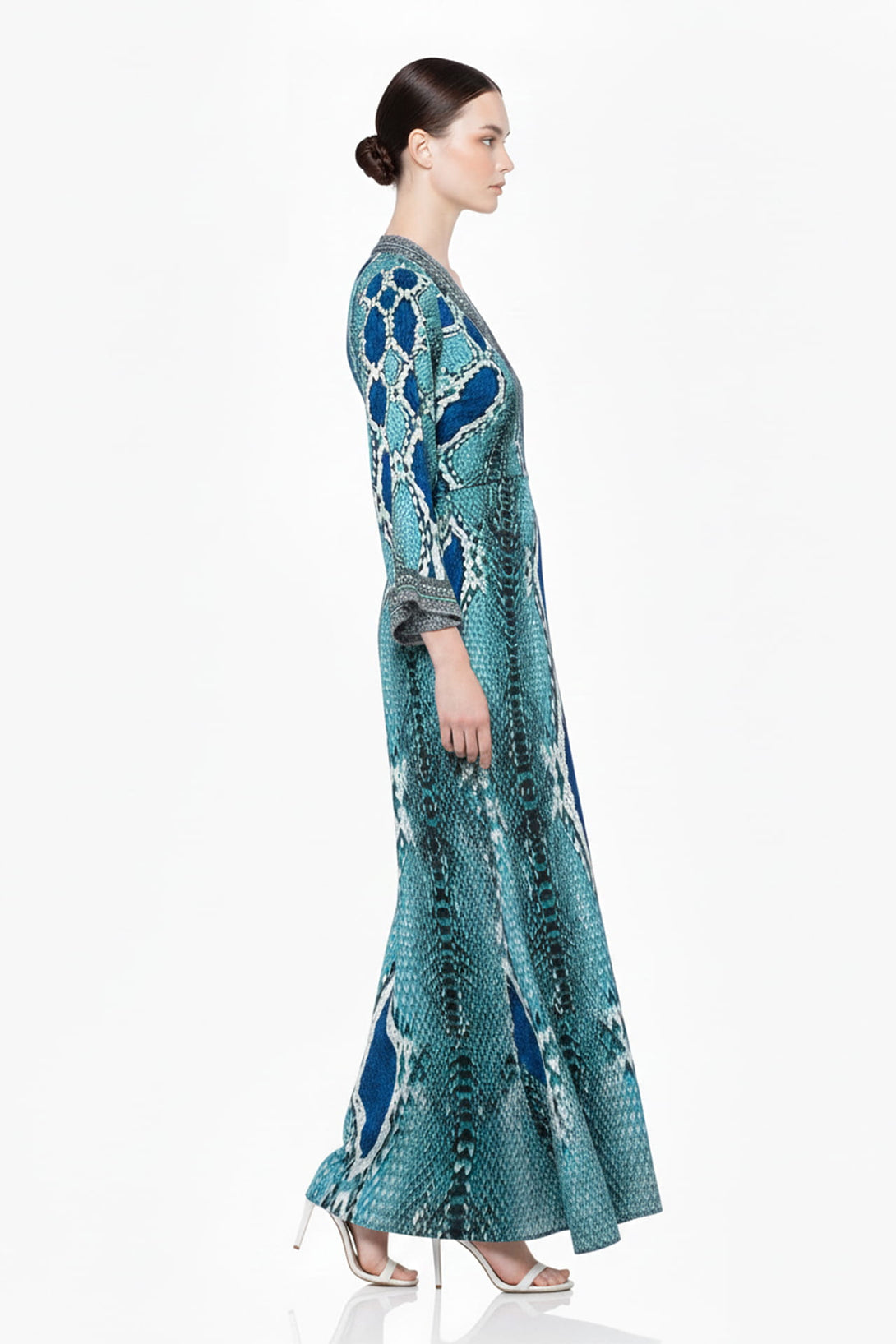blue snake dress STAUD, Phare Silk Dress in Navy, Size 14 main image 1