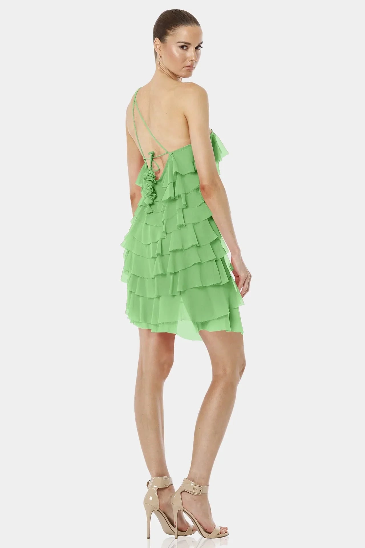 Mint Mini Dress | Light Green Ruffle Dress | One Sleeve Dress | Qishma Extra Large Mint Mini Dress | Light Green Ruffle Dress | One Sleeve Dress | Qishma Extra Large