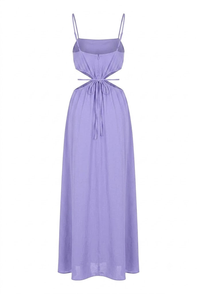 Long Dress for Women | Waist Cut Maxi Dress in Light Purple – Shahida ...