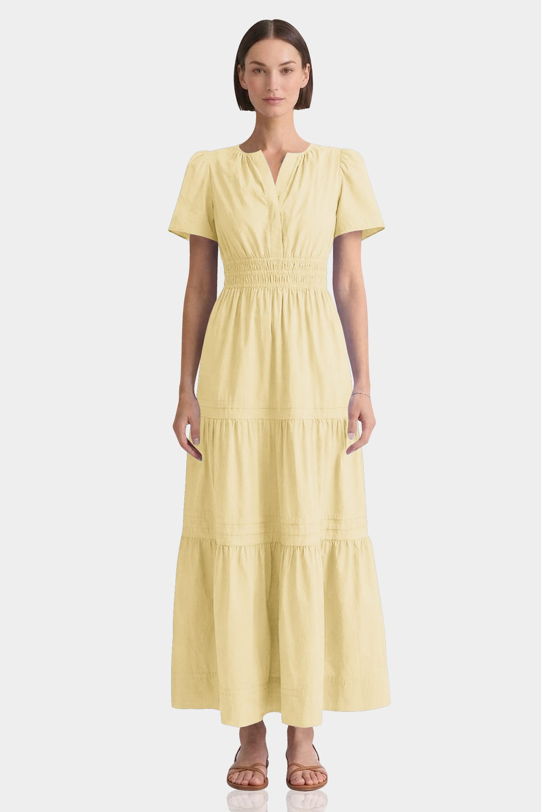 Champagne Cotton Poplin Maxi Dress