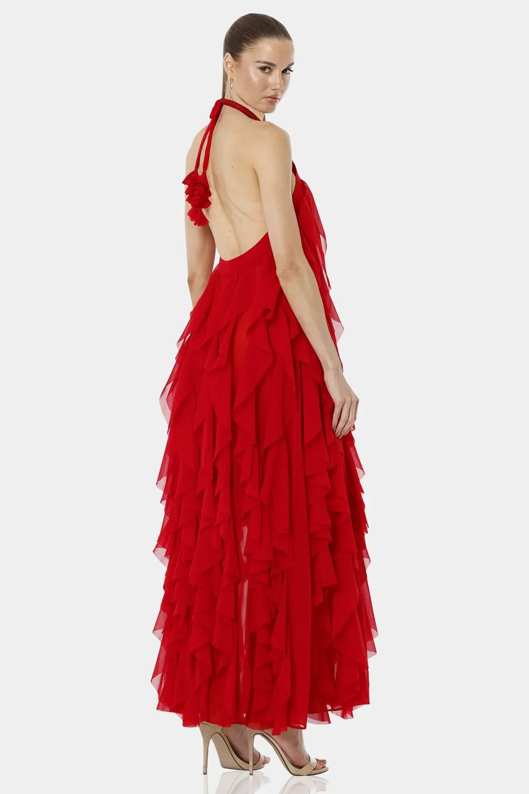 Red Ruffle Dress | Tiered Ruffle Dress | Long Maxi Dress