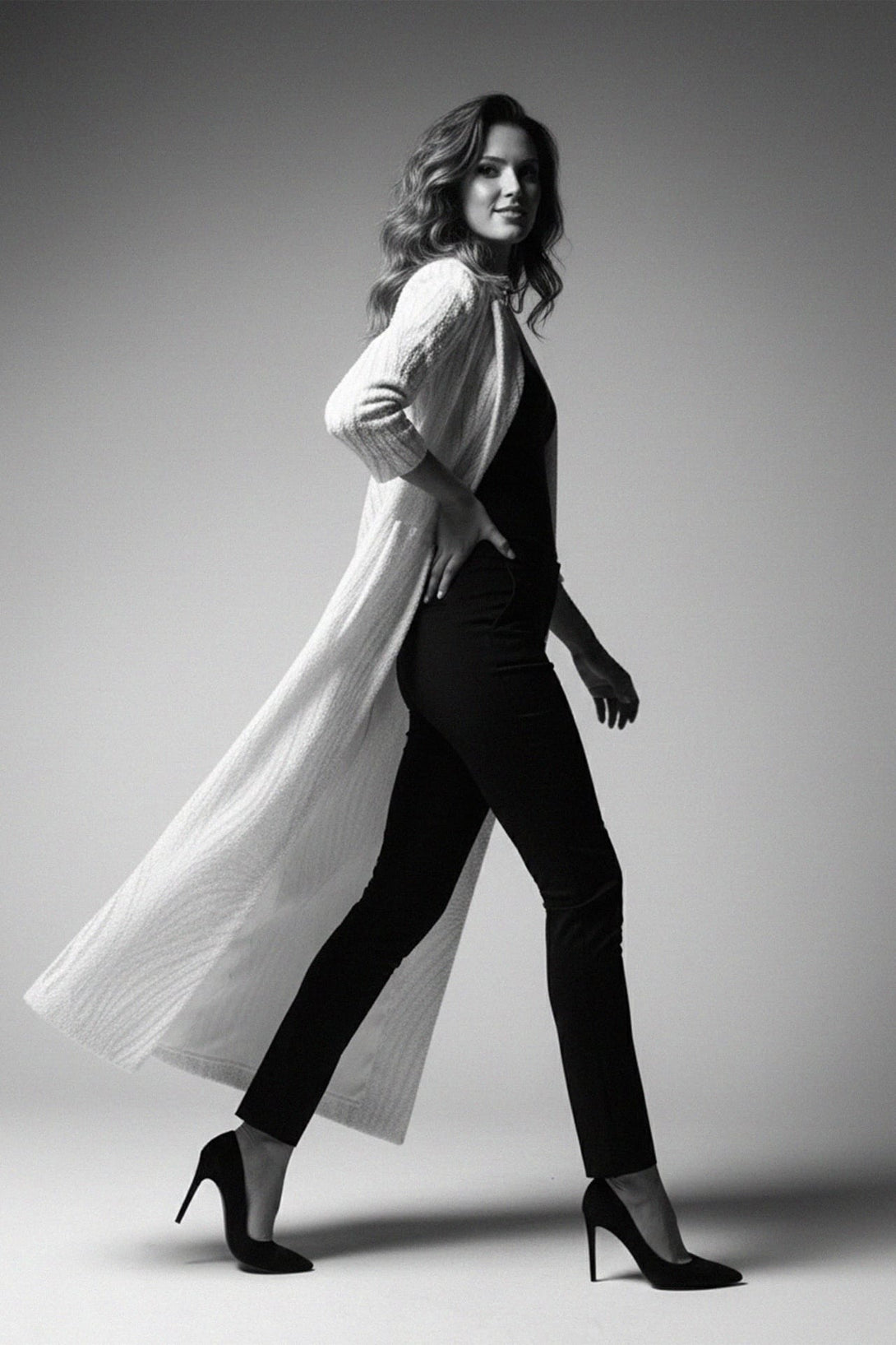 Sequin long coat, Shahida,
Sequin coat for women,