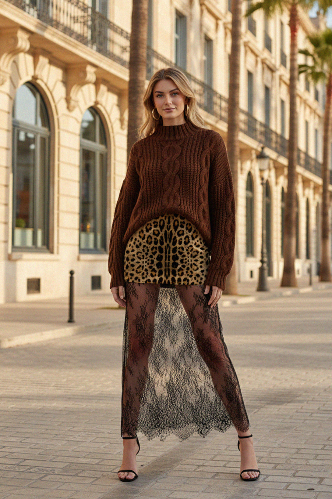 Shahida, feminine maxi skirt looks for women, lace maxi skirt that looks elegant and modern,