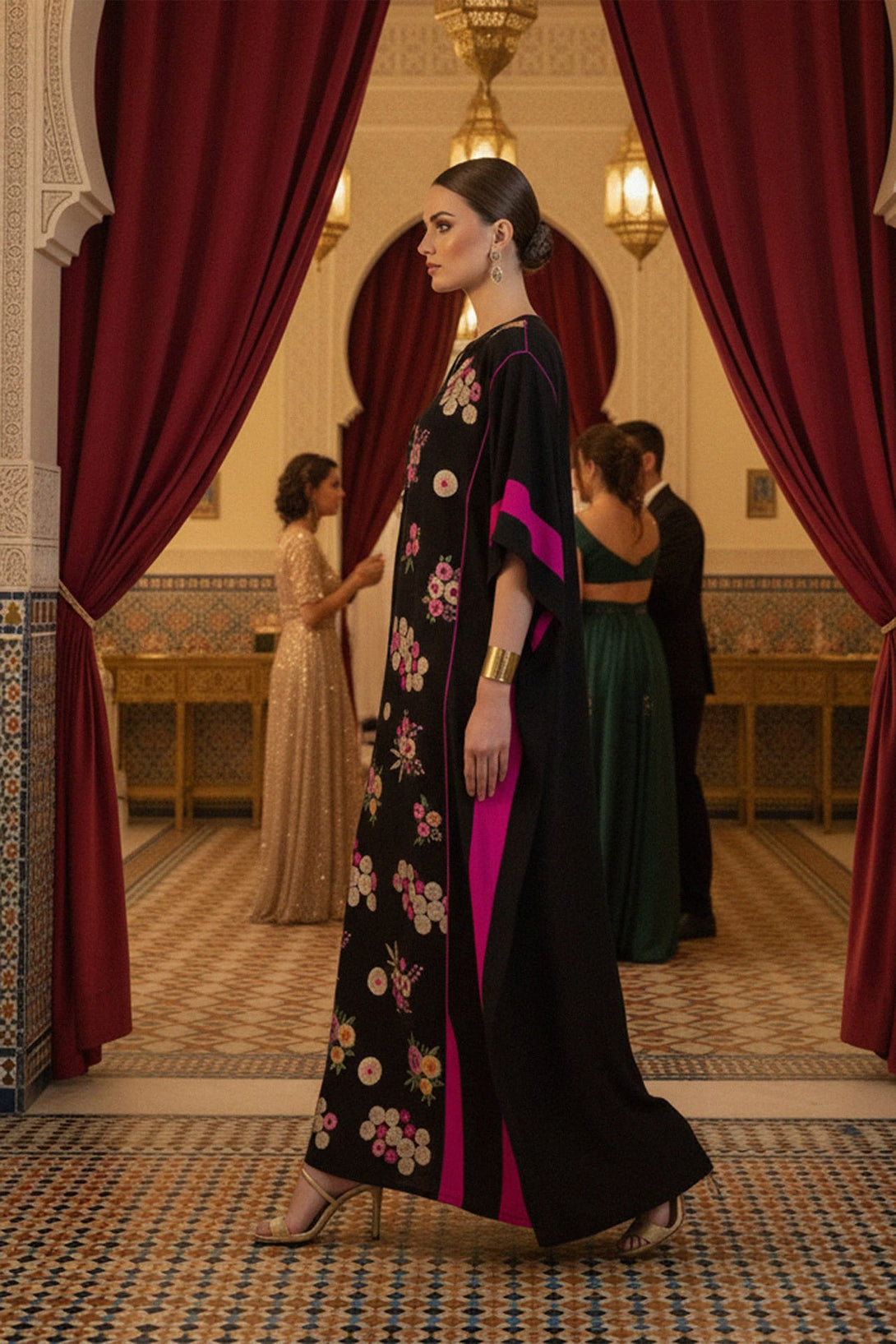 High-end kaftans,
Sequin kaftans,
Silk kaftans,
Shahida,