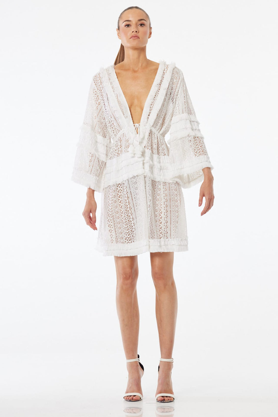 white beach club dress BEACH CLUB BELTED MAXI DRESS IN WHITE AKIRA