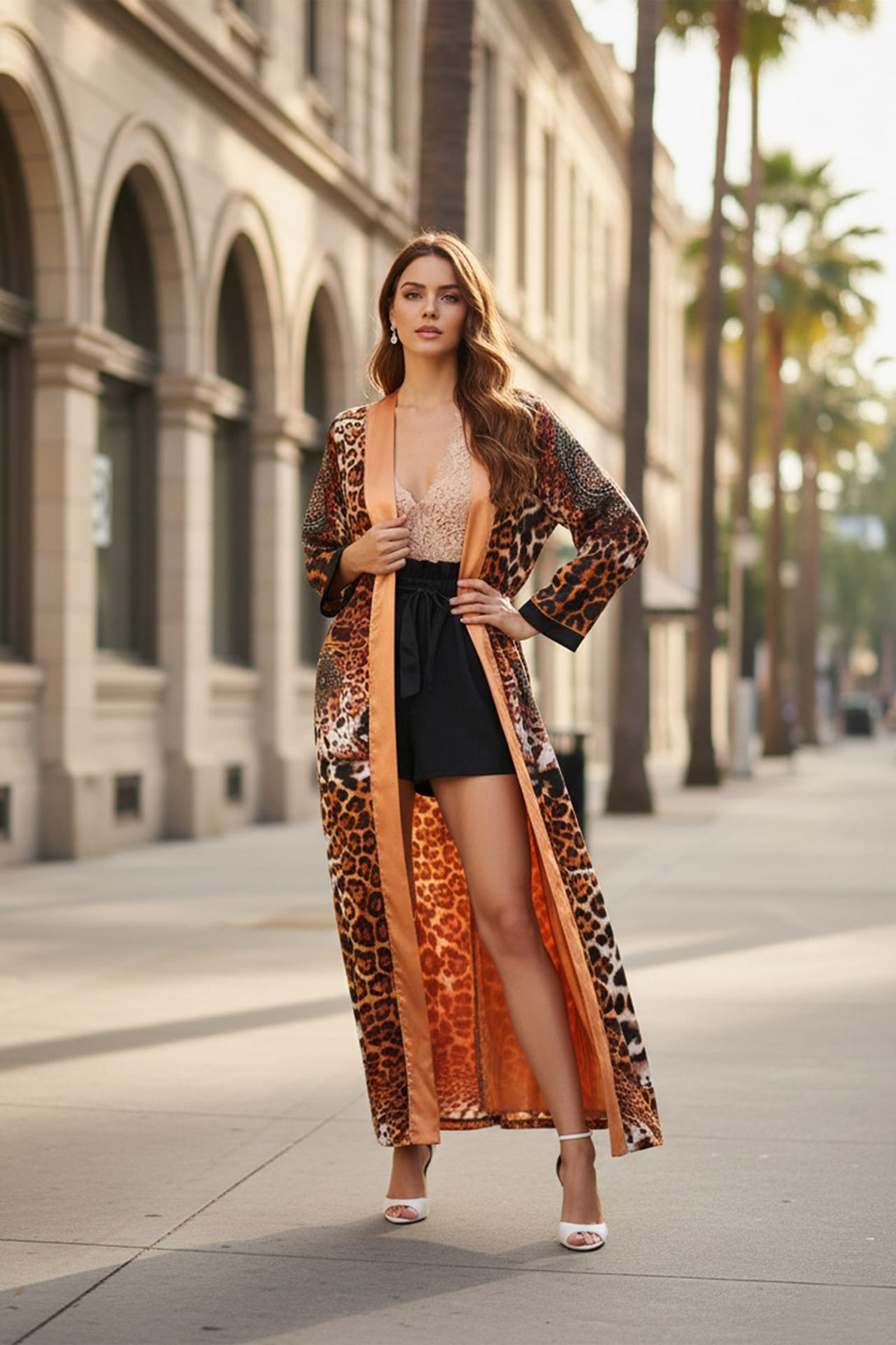 Animal print outerwear for confident women, Shahida,