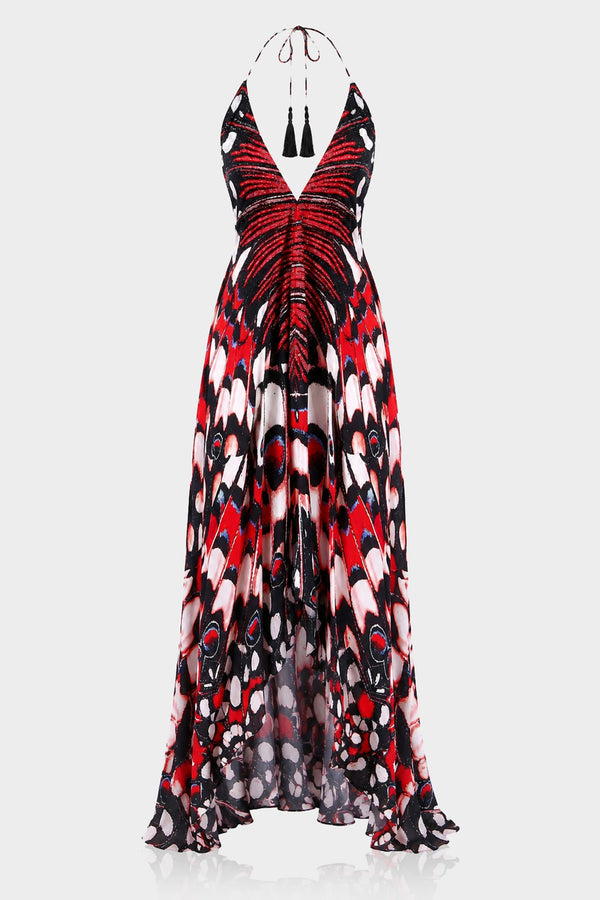 maxi butterfly dress women's Xolivan Off The Shoulder Dresses for Women Print Plus Size Casual Comfy High Waist Short Sleeve Spring Summer Beach Loose Fit Flowy Long Dresses with Pockets at Amazon It features a smocked waistband Designer Long Summer Dresses |