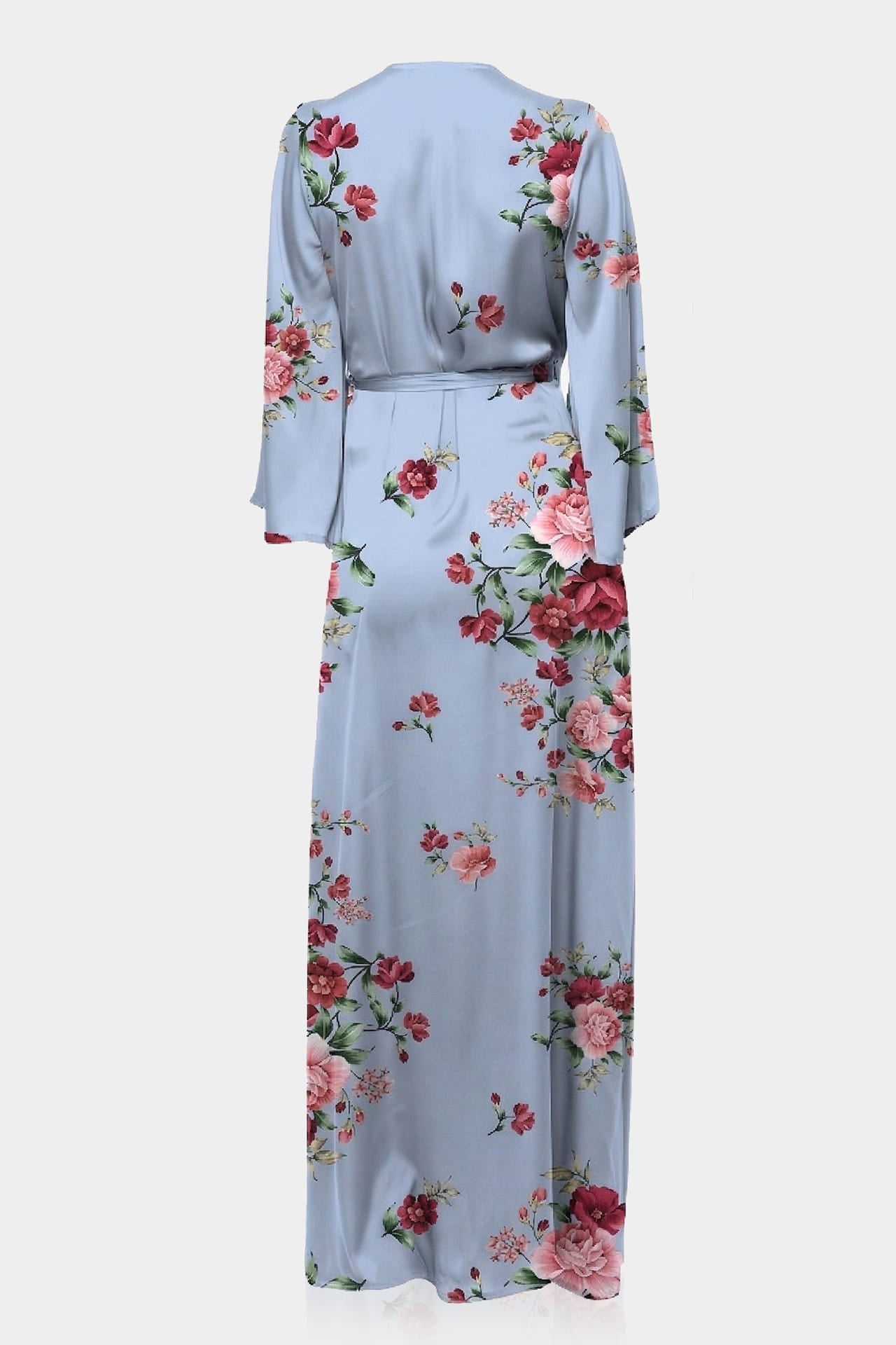 grey floral wrap dress Gloriana Floral Print Chiffon Midaxi Wrap Dress