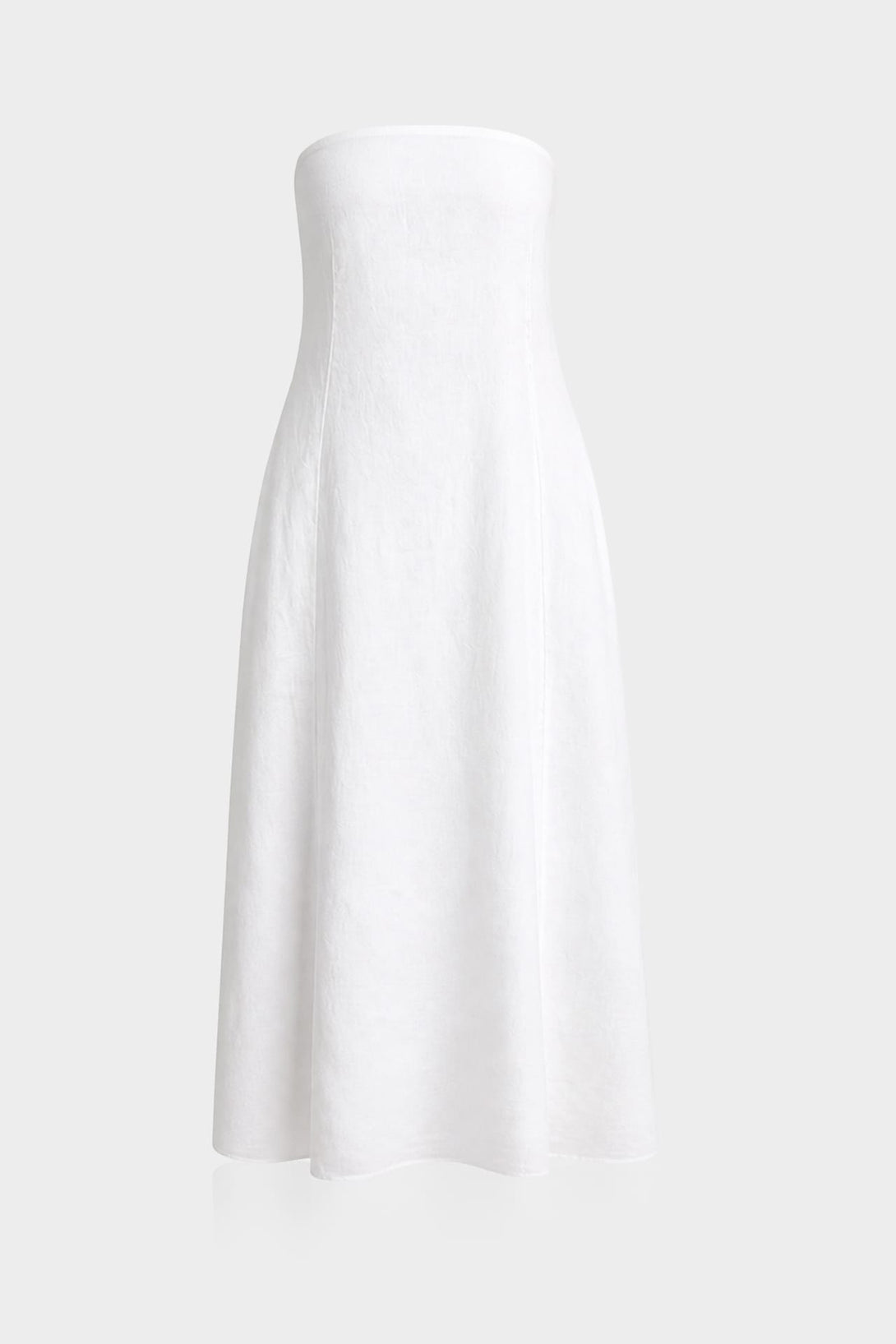 S White Strapless Organic Cotton Poplin Midi Dress for Modern Brunch Dates S White Strapless Organic Cotton Poplin Midi Dress for Modern Brunch Dates