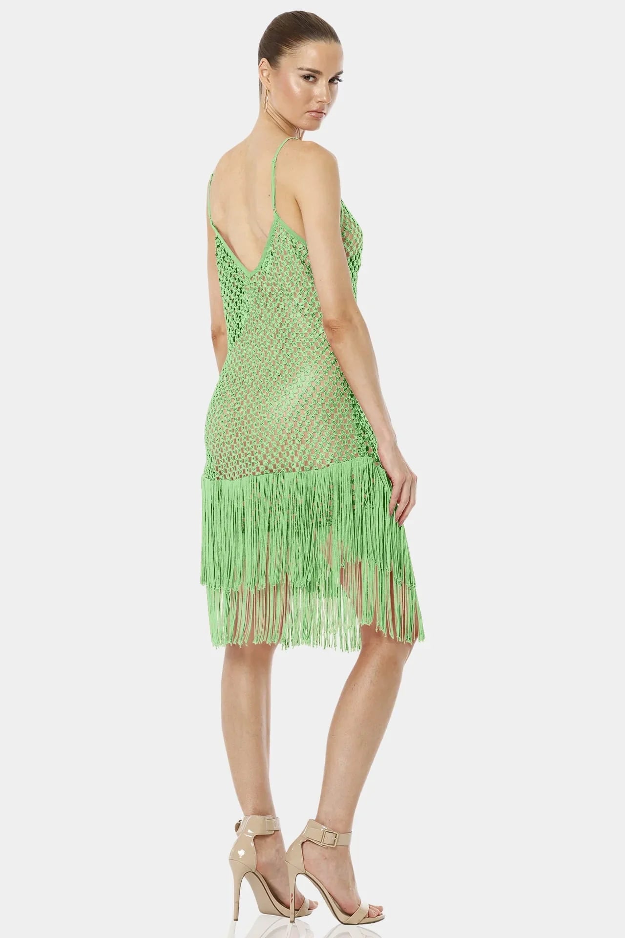 midi fringe dress women Purple Satin Fringe Detail Wrap Midi Dress