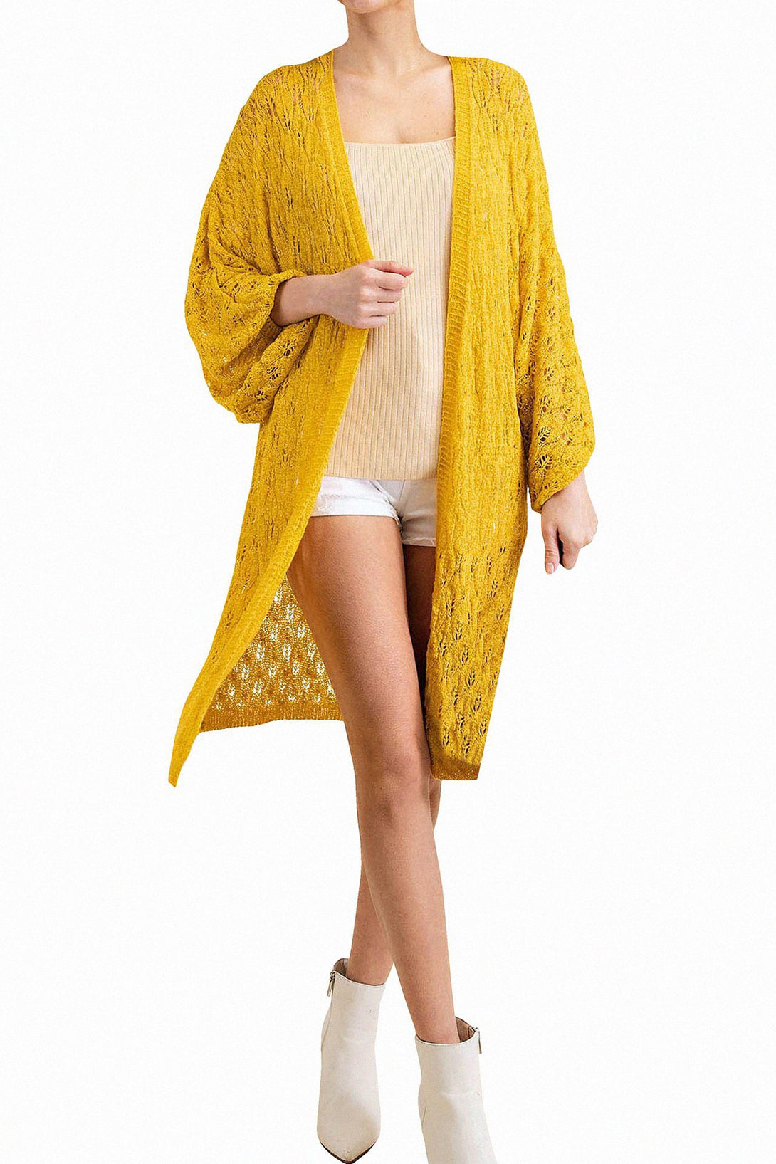Mustard Longline Sweater Dress for Women