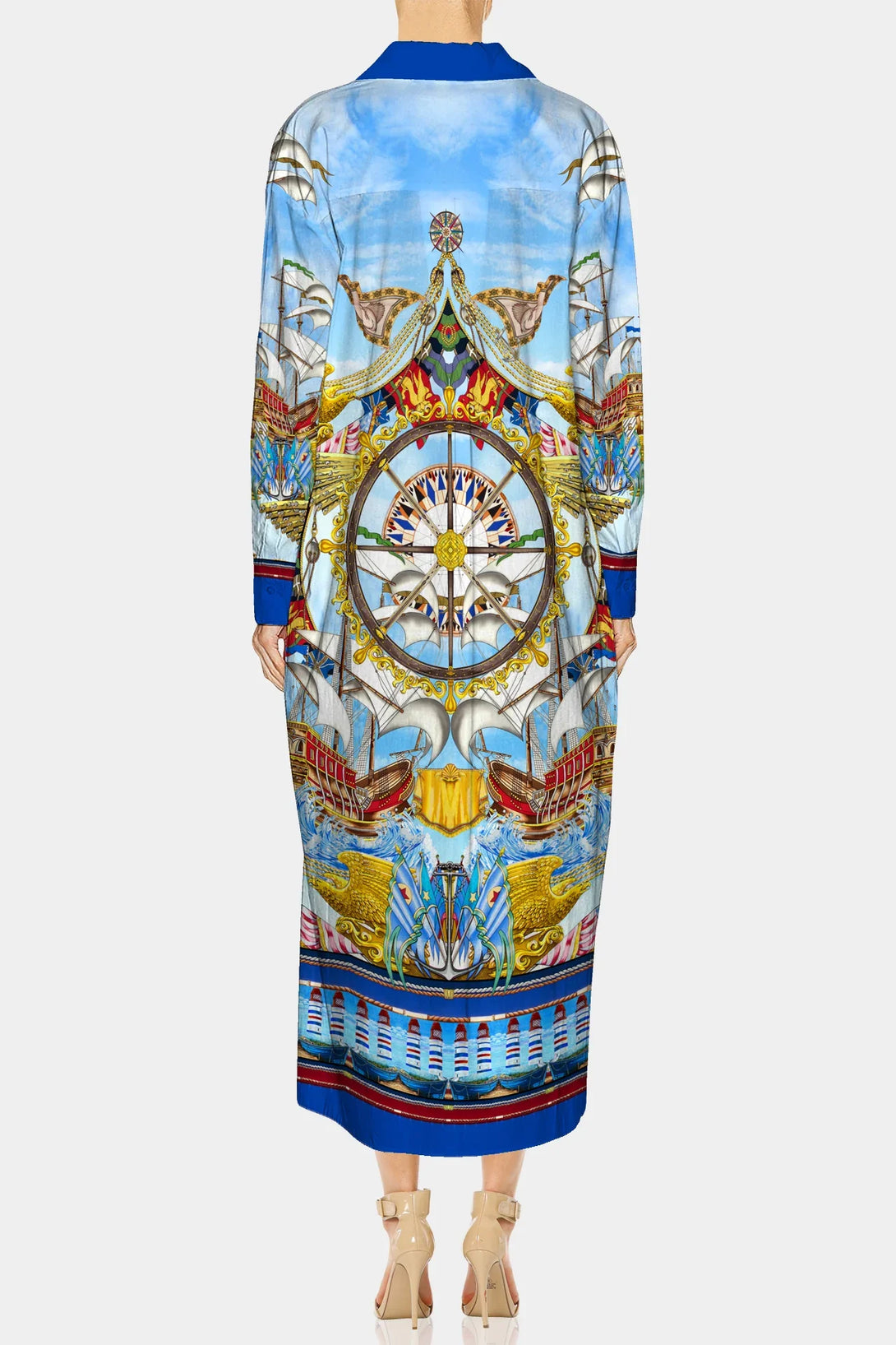 S Designer Cotton Shirt Dress Midi