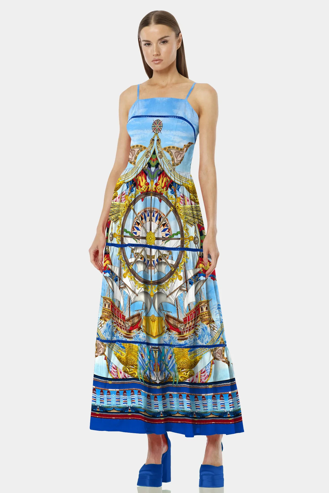 S Nautical Flair Long Dress S Nautical Flair Long Dress